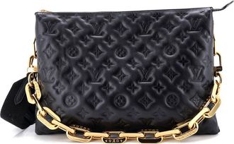 Louis Vuitton Black Monogram Embossed Coussin Mm (Authentic Pre-Loved)