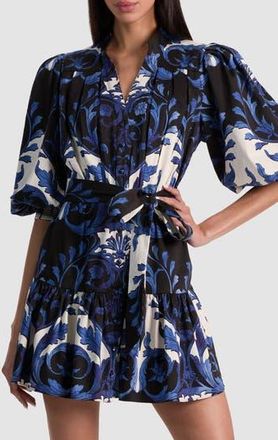 Alice & Olivia Cora Floral Mini Shirtdress in Regal Retreat at Nordstrom Rack, Size X-Small