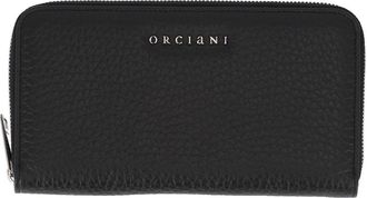 Orciani Zip Around Soft Textured Calf Leather Wallet