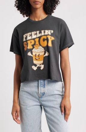 Vinyl Icons Feelin Spicy Crop Cotton Graphic T-Shirt in Phantom at Nordstrom Rack, Size X-Small