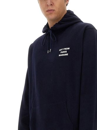 Dr&ocirc;le de Monsieur Slogan Cotton Sweatshirt - Blue