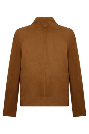 Prada Mens Short Jacket Suede Brown Calfskin Leather