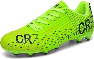 Generic Mens Spike Lawn Low Top Breathable Fashion Football Shoes, Spikes -- Green., 6.5 UK