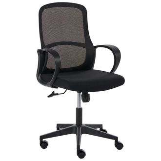Beliani Silla De Oficina Giratoria Moderna Con Respaldo Inclinable De Malla Asiento De Tela Regulaci&oacute;n De Altura Y Reposabrazos Negro Senta