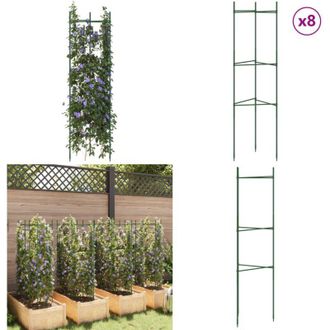 vidaXL Sostegni per Pomodori 8pz 116 cm in Acciaio e PP - Sostegni per piante - Supporto per pomodori