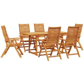vidaXL Conjunto De Comedor De Jard&iacute;n 7 Pcs Marr&oacute;n Vidaxl