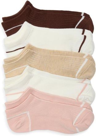 Nordstrom Assorted 5-Pack Rib Ankle Socks in Pink Multi at Nordstrom, Size 9-11