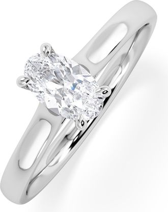 The Diamond Store Amora Oval 0.50ct Lab Diamond Engagement Ring F/VS1 Set in 18K White Gold