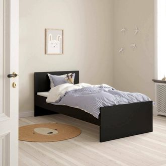 Dmora Dmora - Estructura De Cama Color Negro Mate, 96 X 80 X 196,6 Cm, Con Embalaje Reforzado