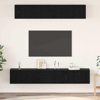 vidaXL Vidaxl - Conjunto De Mueble De Tv 5 Pcs Roble Negro 100 X 30 X 30 Cm