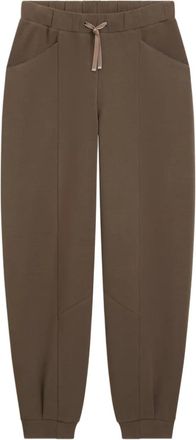 BOSS drawstring panelled trousers - women - Polyester/Modal/Elastane - L - Brown