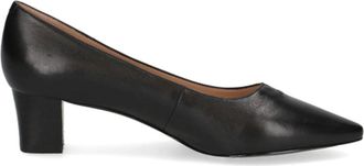 Peter Kaiser Black Pointed Toe Block Heel Leather Dress Pumps