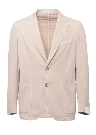 Lubiam Beige Cotton-Silk Classic Lapel Blazer