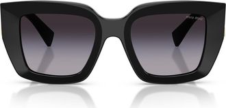 Miu Miu 51mm Square Gradient Sunglasses in Black /Gradient Grey at Nordstrom