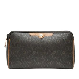 Dior Pre-owned Canvas Clutch - Dames - Pre-owned - Bruin - Maat: ONE Size Leer