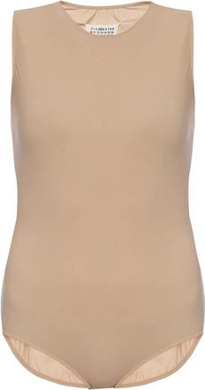 Maison Margiela Mouwloze Bodysuit - Dames - Bodies - Beige - XS - Tops