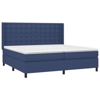 vidaXL Vidaxl - Letto a Molle Materasso e led Blu 200x200cm in Tessuto