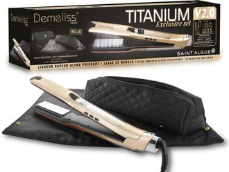 Saint Algue Cofre Alisador De Vapor + Tapete Estuche 2-en-1 - Saint Algue - Set Exclusivo Demeliss Tita V2 - Titanio - Oro