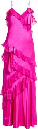 LoveShackFancy Abito lungo con ruches - Rosa