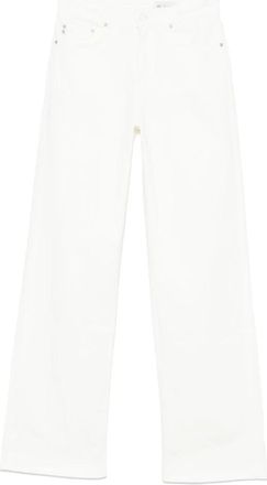 AG - Adriano Goldschmied Baggy Jeans met Verborgen Knoopsluiting - Dames - Regular Fit Jeans - Wit - W30 - Katoen - Jeans