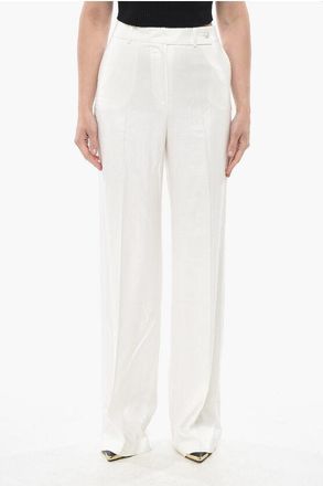 Kiton Viscose Palazzo Trousers With Welt Pockets size 44