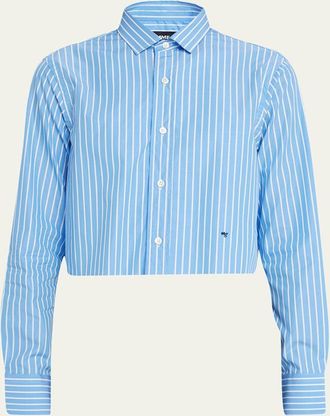 HommeGirls Stripe Cropped Shirt