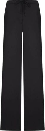Max Mara Crisma Wijde Broek - Dames - Wijde Broeken - Zwart - L - Wol - Broeken