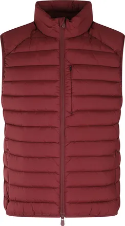 Save The Duck Rhus Burgundy Quilted High-Collar Nylon Vest