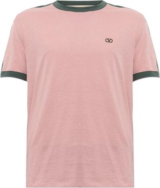Valentino Garavani T-shirt met geborduurd logo - Heren - T-shirts - Roze - 2XL - Katoen - Tops