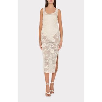 Milly Sequin Crochet Cover-Up Dress in White at Nordstrom, Size X-Small