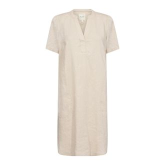 Part Two Franse Eik Jurk AminasePW DR - Dames - Jurken - Beige - Maat: S Linnen