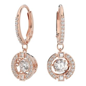 Swarovski Dames Oorbellen Drop Wit Ros&eacute;goud Legering Laag UNA 5504753 - Dames - Oorbellen - Roze - ONE Size - Accessoires