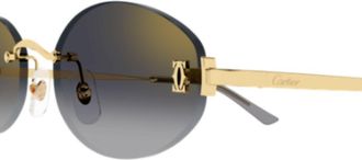 Cartier Ct0592s001 Gold Gold Grey