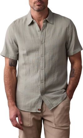 The Normal Brand Kalo Short Sleeve Button Up Shirt In Juniper