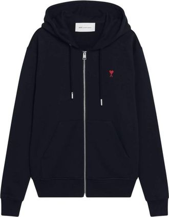 Ami Quota Zipped Hoodie - Dames - Sweatshirts & Hoodies - Blauw - Maat: XS Katoen
