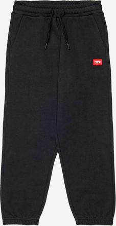 Diesel Boys Cotton Trousers With Logo Black