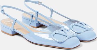 Valentino Garavani VLogo Signature leather slingback flats