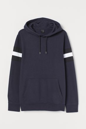 H&M Hoodie mit Kontraststreifen - Blue
