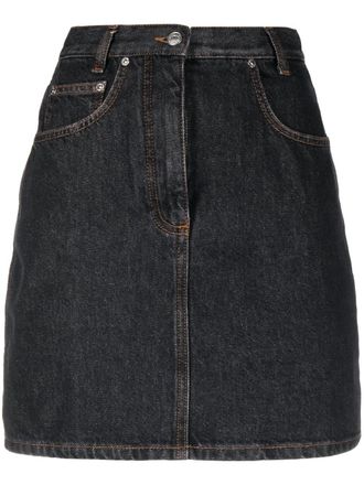Moschino Minigonna denim a vita alta - Nero