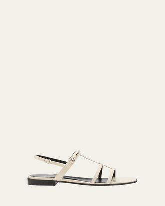 Gucci Divine Leather Slingback Sandals
