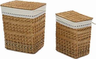 Vacchetti Vacchetti - Cesto De Mimbre Rectangular Con Forro De Encaje 46x33x56cm