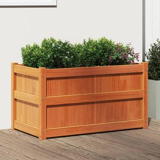 vidaXL Vidaxl - Jardinera Exterior Madera Maciza Pino Marr&oacute;n Cera 90x50x50 Cm