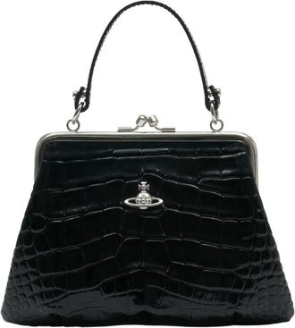 Vivienne Westwood Granny Frame Purse - Dames - Handtassen - Zwart - ONE Size - Katoen - Tassen