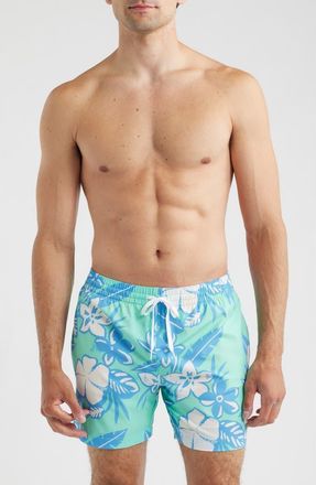 Chubbies The Baja Breezies 5.5 Classic Lined Swim Trunks in Teal - Pattern Based at Nordstrom, Size Xx-Large