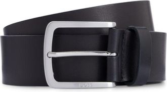 BOSS Italian-leather belt with logo-engraved buckle