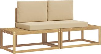 vidaXL Conjunto De Sof&aacute;s De Exterior 2 Uds. Y Beige Poli&eacute;ster Vidaxl