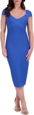Siena My Balconia Body-Con Bandage Midi Dress in Cerulean Blue at Nordstrom Rack, Size 14
