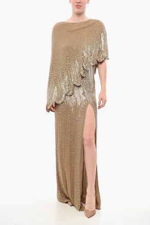 Elisabetta Franchi RED CARPET Maxidress Paillettato con Design a Cappa Elisabetta Franchi