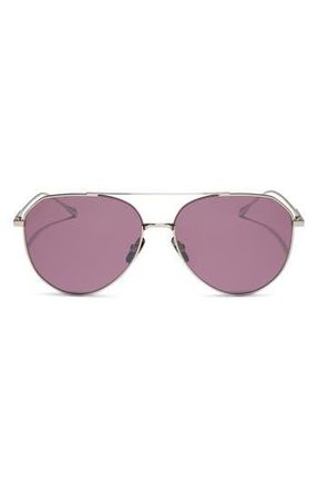 DIFF Eyewear Dash 61mm Polarized Aviator Sunglasses in Aubergine With Silver Flash at Nordstrom Rack