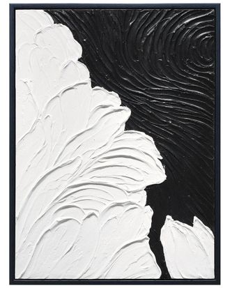 Empire Art Direct Monochrome Flow Heavily Textured Hand-Painted Framed Canvas Wall Art